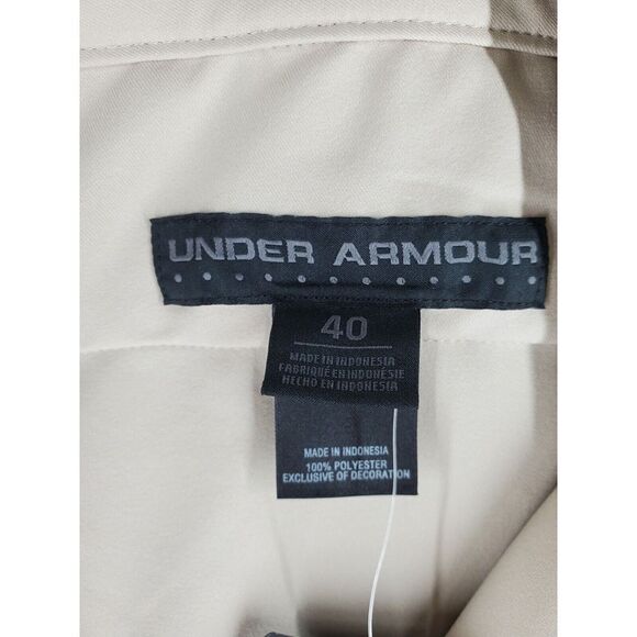 Under Armour Team Sideline Pants Chino Mens 40 Beige Khaki Loose Fit Unhemmed - Picture 3 of 13
